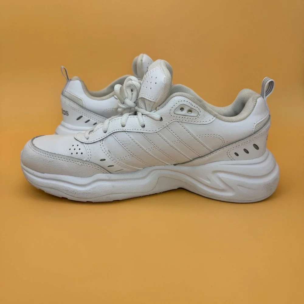 Adidas Mens‎ Strutter Sneakers Size 7.5 White Leather Athletic Casual Training